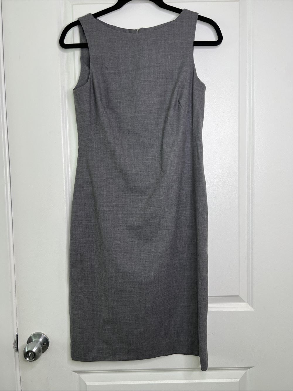 Theory Charcoal Gray Stretch Wool Betty Sleeveless Sheath Dress Size 6
